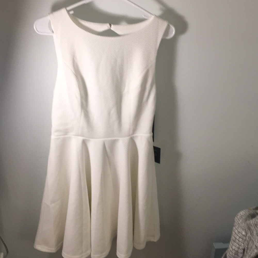 Open back white dresss